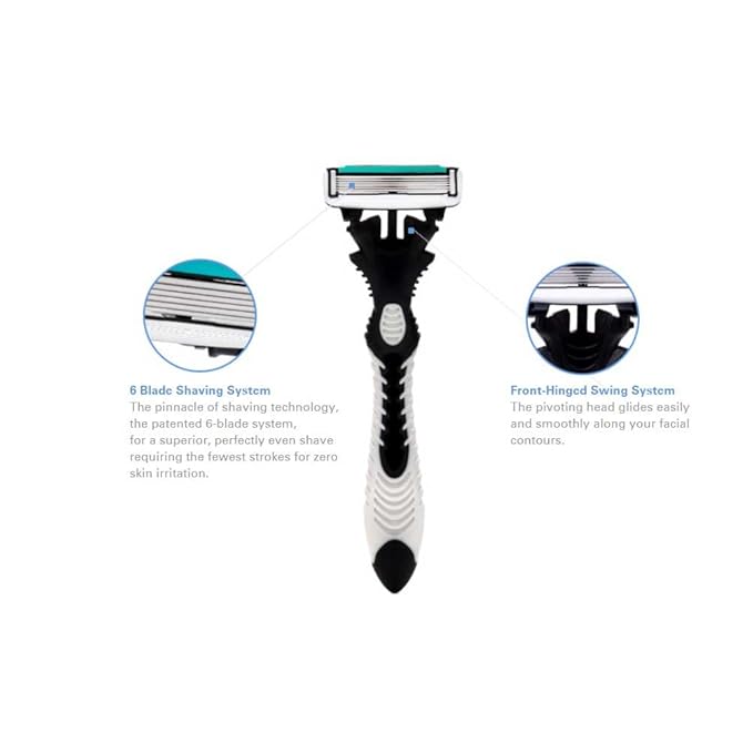 Dorco Pace 6 Six-Blade Disposable Men's Razor 2pack (6-Count)
