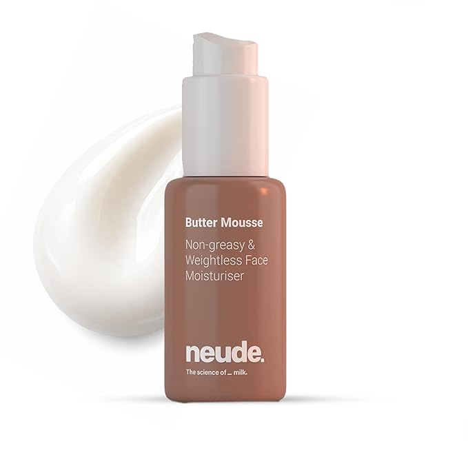 Neude Butter Mousse Face Moisturizer For Men & Women With Ghee & Rose Water, Daily Antioxidant-Rich Lightweight Hydration For All Skin Types, Deeply Hydrates Dry Skin, 50Ml
