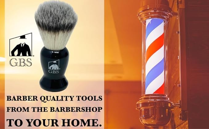 G.B.S Black Shaving Brush for Wet Shave Using Shaving Cream & Soap- Best Shave of Your Life for Safety Razor, Double Edge Razor, Straight Razor or Shaving Razor