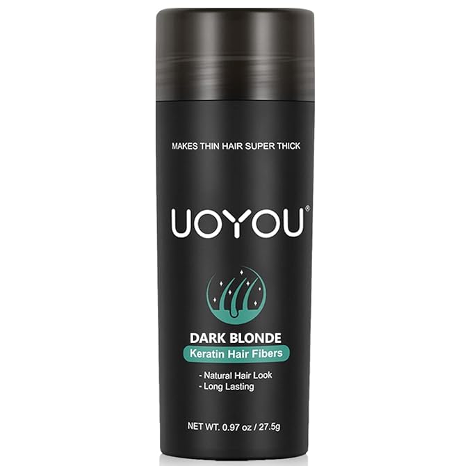 Hair Fibers DARK BLONDE for Thinning Hair 27.5g Bottle | Undetectable & Natural Keratin Hair Fibers Concealer for Hair Loss for Men and Women | Hair Building Fibres Powder [DARK BLONDE]