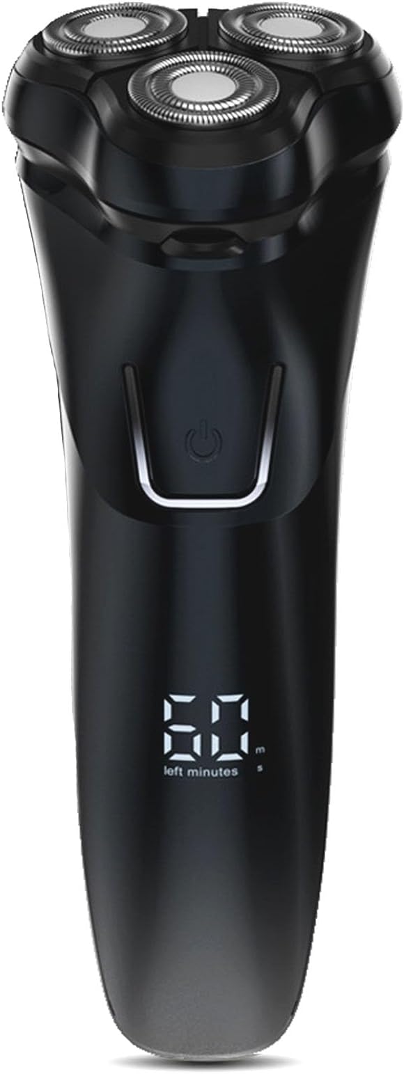 Electric Razor for Men Cordless: Wet/Dry Rotary Shaver Waterproof - USB Fast Charging, Precision Blades Sensitive Skin Care, Pop-up Trimmer Upgraded Elegant Black