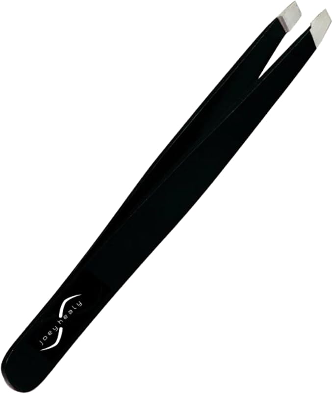 Joey Healy Elite Sculpting Tweezer, Pro-Performance Stainless Steel Eyebrow Tweezer, Angled Tip for Precise Brow Shaping, Protective Travel Case