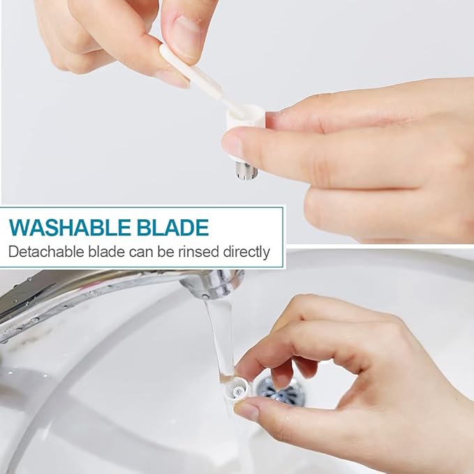 TOUCHBeauty Face Eyebrow Nose Ear Hair Trimmer, All-in-ONE Hair Remover for Women & Men, Dual Blades Shaver Battery Powered Upgraded Version TB-1458(White)