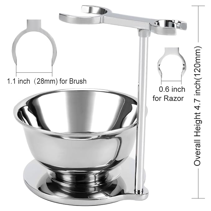 SANWA Deluxe Shaving Kit for Men,Stainless Steel Shaving Razor&Brush Stand Holder Soap Bowl Shave Brush Kit,Boyfriend Husband Dad Birthday Fathers Day for Him