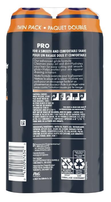 Pro Shaving Gel for Men, Fragrance Free 14 oz, (2-Pack)