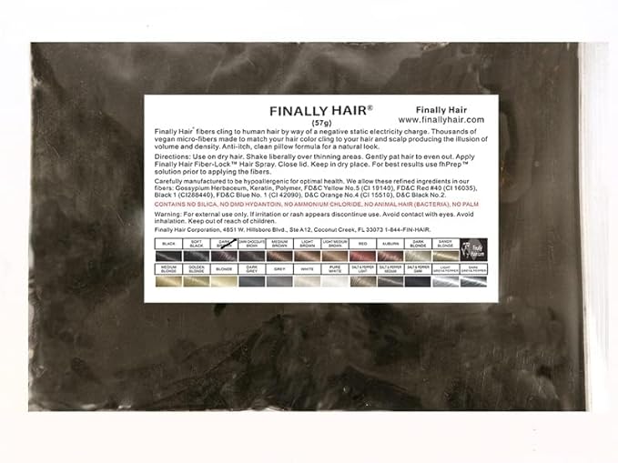 Finally Hair Fibers Refill Bag - 56 Grams of Premium Hair Loss Concealer in a Refill Bag (Dark Brown) WE HAVE 2 DARK BROWN SHADES - SEE PICTURES