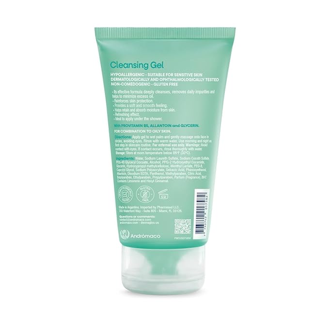 Dermaglos Facial Cleanser, For Combination to Oily Skin | Provitamin B5, Allantoin, Glycerin | Daily Face Wash, Deep Cleansing Gel, Impurity & Excess Oil Removal | Acne Cleanser | 5.29 Oz