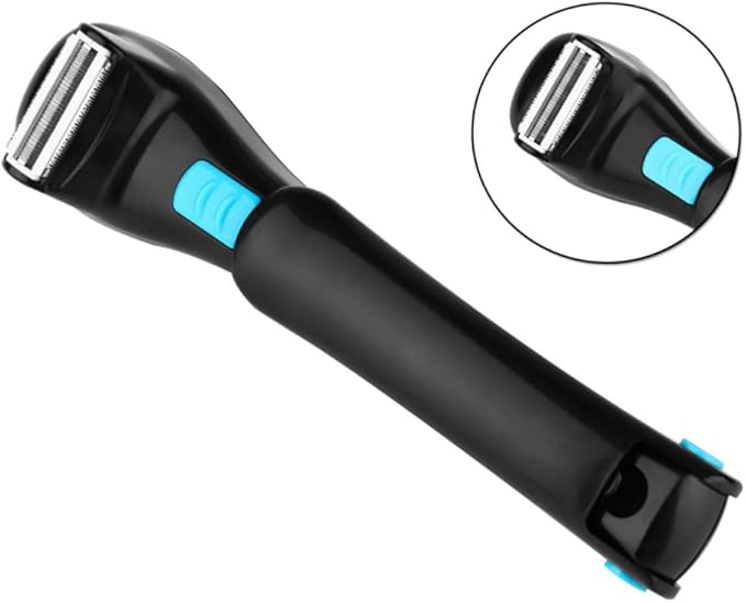 Electric Back Shaver for Men DIY Grooming Body Hair Remover Ergonomic Design Rechargeable Black Achieve Smooth Hair Back