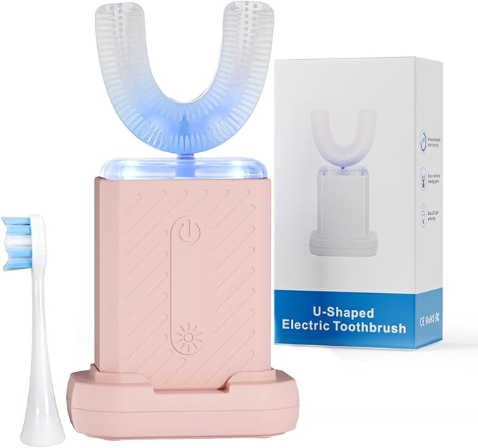 U-Shaped Electric Toothbrush for Adults, Electric Toothbrush with 4 Cleaning Modes