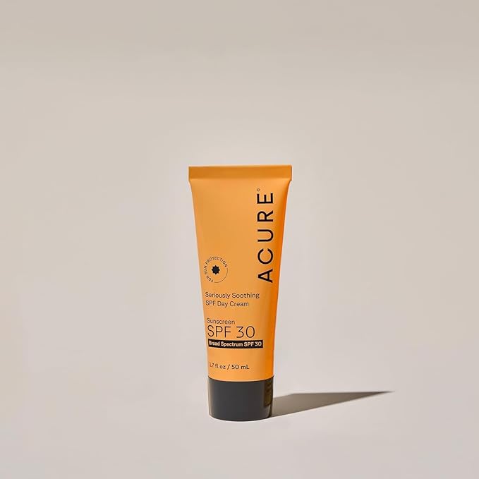 Acure Seriously Soothing SPF 30 Day Cream - Face Moisturizer with SPF 30, Anti Aging Zinc Oxide Sunscreen, Hydrating Face Cream, Daily Facial Care for Women & Men with Niacinamide, Vegan - 1.7 fl oz