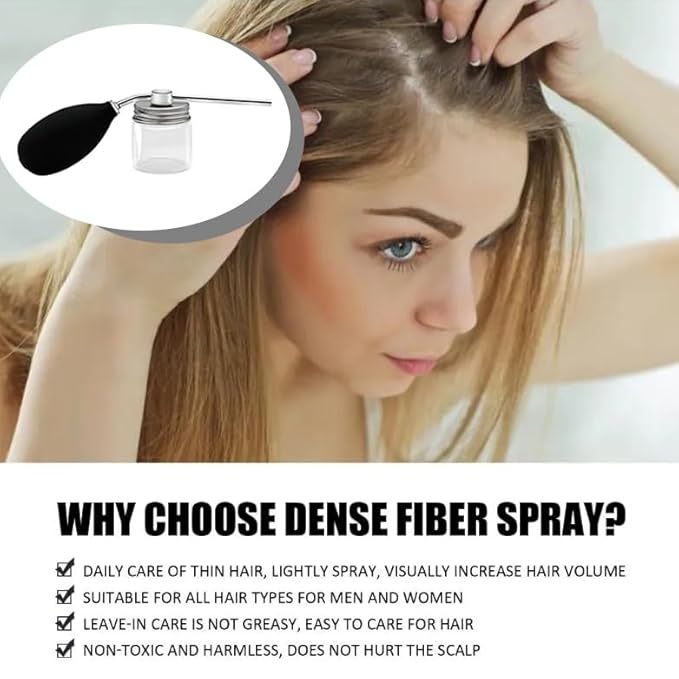 Hair Building Fibers Spray Pump Applicator for Hair Loss and Thinning Hair, Portable Hairdressing Tools, Hairdressing Tools Styling Supplies for Women Men (Black)