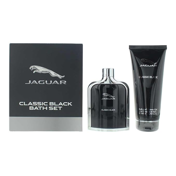 Jaguar Classic Black by Jaguar for Men - 2 Pc Gift Set 3.4oz EDT Spray, 6.76oz Bath and Shower Gel