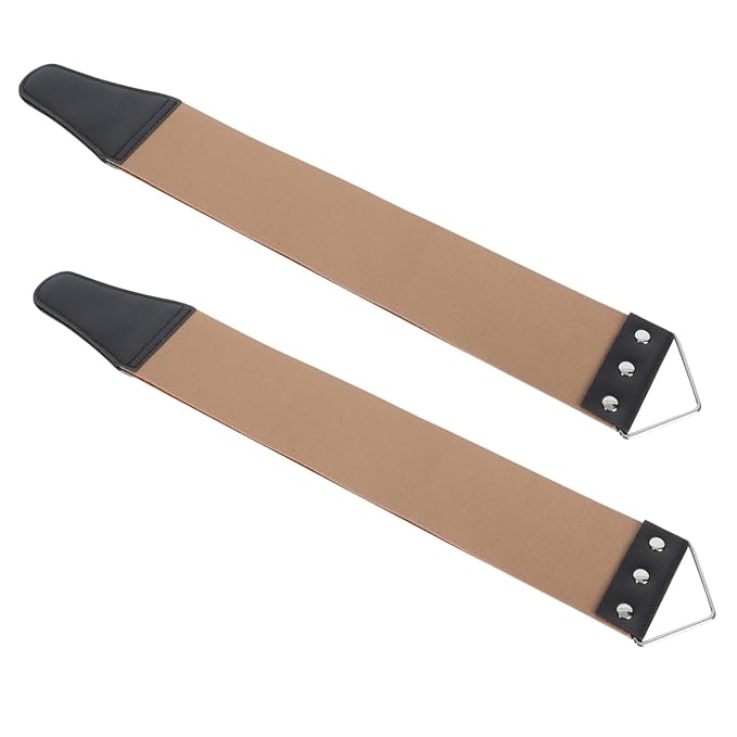 2pcs Dual Sided Razor Strop Sharpening Tool with Hanging Buckle for Smooth Shave Shop Practical Straps for Final Razor Maintenance and Smoothing Random Color