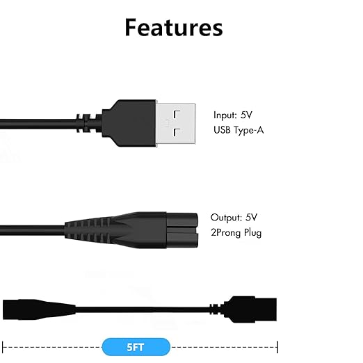 for brori Electric Razor Charging Cord USB Charging Cable Compatible with brori Electric Shaver Razor for Women Charger