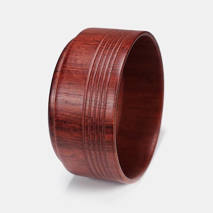 TOYANDONA Wooden Shaving Bowl Men Shaving Mug Reusable Shave Soap Bowl with Oak Finish for Thick Foam Lathering at Home