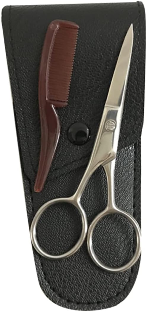 NOLITOY Stainless Steel Eyebrow Scissor Mustache Scissors Facial Tools for Women Barber Salons