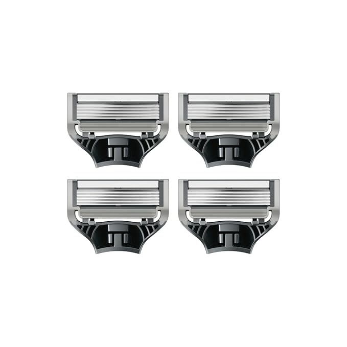 Razor Blade Refills, Sharper 5-Blade, Close and Comfortable Shave, 4 Count (Compatible)