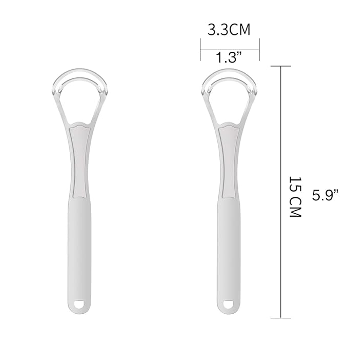 Tongue Scrapers Cleaners Brushes Wide-head Double Blades Scrapers For Oral Care 2PCS, Platinum Color