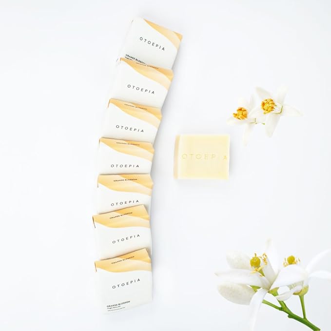 Natural Olive Oil Soap Bars - Orange Blossom Scent Pack of 8 Bars - Moisturizing, Gentle Cleansing - Variety Pack of 8 Scents Available