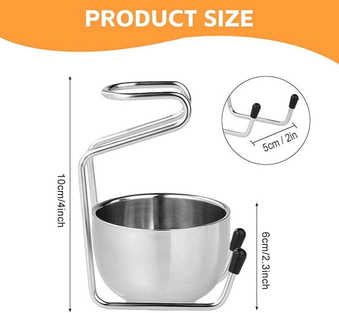 Stainless Steel Shaving Stand & Bowl Set Adjustable Safety Razor Holder Men's Bathroom Grooming Organizer
