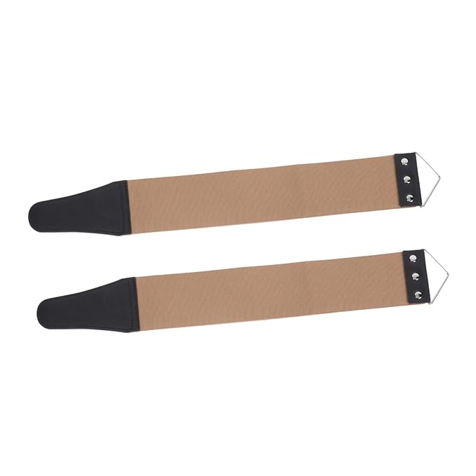 NOLITOY 2pcs Manual Razor Strop Tool for Barber Shop Use Double-sided Leather Shaving Strop for Straight Razors Canvas Sharpening Straps for Maintenance