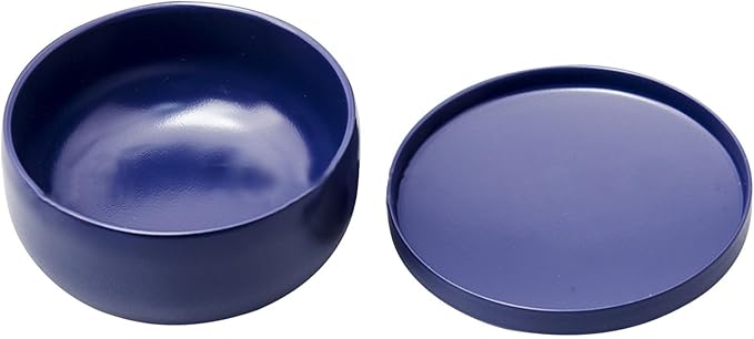 Yinhing Stainless Steel Shaving Bowl with Lid,Blue Shaving Mug for Shave Cream and Soap Blistering,Unbreakable Shaving Cup for Wet Shaving