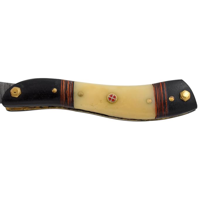 Straight Razor | Straight Edge-Razor Sharp High Hardness Real Damascus Steel Cutthroat Straight Edge-Blade | Barber Razor (349)