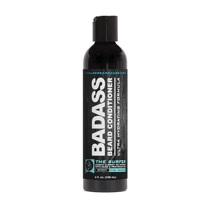 Badass Beard Care Beard Conditioner - THE SURFER, 8oz - Made of Natural Ingredients for A Healthy, Soft, & Itch Free Beard and Mustache