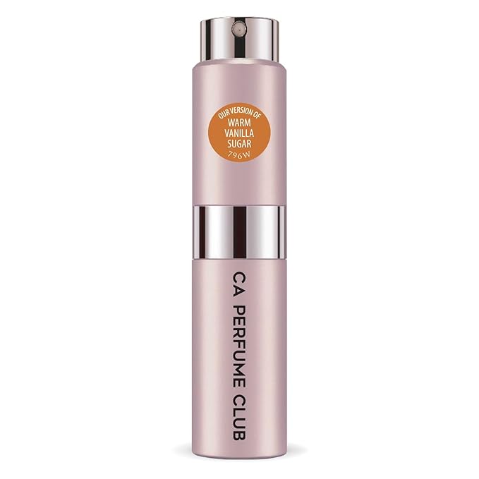 CA Perfume Impression of Warm Vanilla Sugar for Women Amber Vanilla Scent Long Lasting Perfumes for Women Eau De Parfum Travel Size Refillable Atomizer Spray 0.27 Fl Oz 8ml