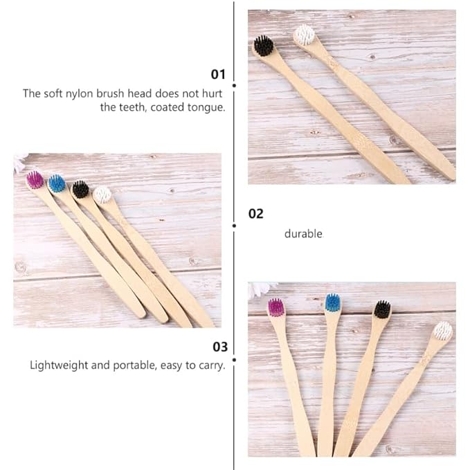 HEALLILY Tongue Cleaner 4Pcs Set Tongue Scraper and Cleaning Brush Oral Tools for Fresh Breath and Effective Bad Breath Removal Lightweight Portable 7.44In Length