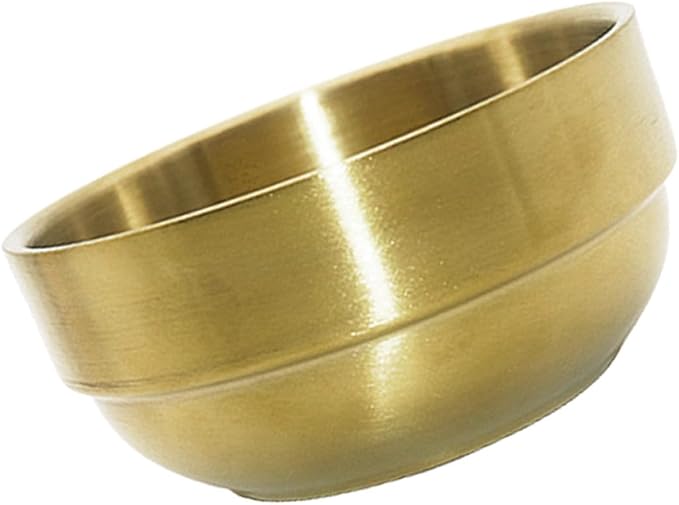 FRCOLOR Men’s Shaving Soap Bowl Stainless Steel Foaming Cup for Shaving Supply with Bubble Brush Vessel Gold for Facial Cleansing and Shave Accessories