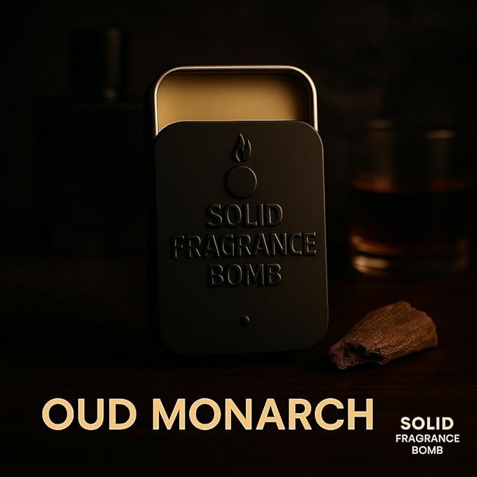 – Premium All-Natural Solid Cologne for Men & Women | Long-Lasting, TSA-Safe, Alcohol-Free, Halal, Handmade Travel Fragrance Balm (Oud Monarch)