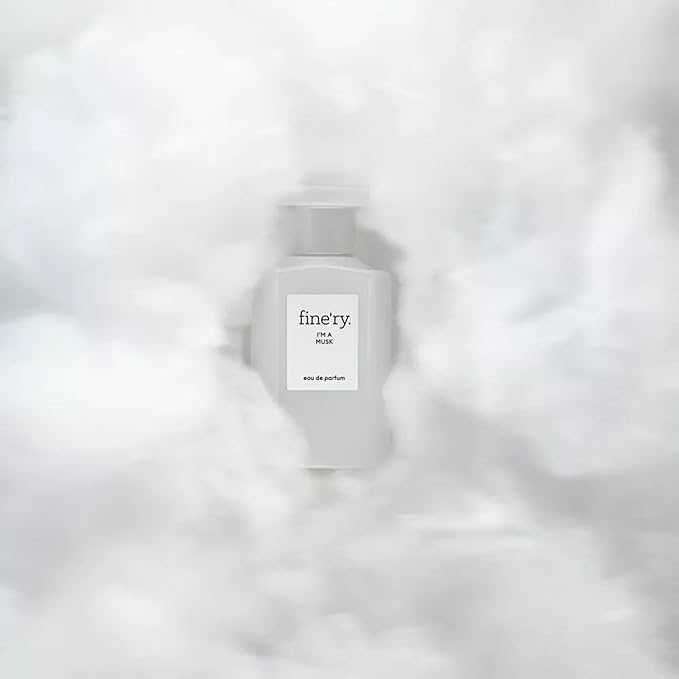 Fine'ry I'm a Musk Perfume for Women & Men, Unisex Cologne - Fluffy Musk, Cotton Blossom & Creamy Sandalwood - Clean, Cozy, Full Size, Long-Lasting Hair & Body Parfum Fragrance (60mL)