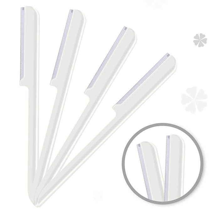 10 Pieces Eyebrow Razor for Women Facial Shaver Razor Brow Shaper Eyebrow Trimmer Dermaplaner Shaping Tool with Cover (White)