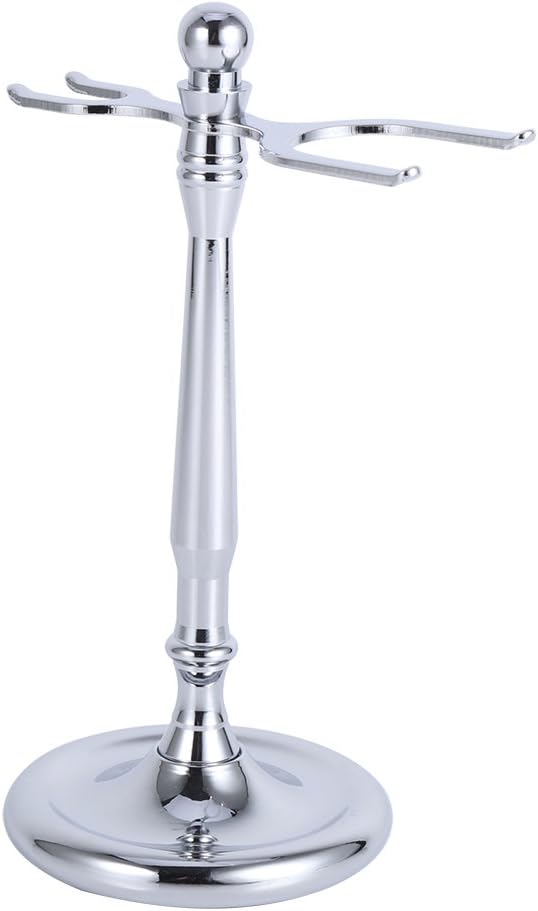 Razors Brush Stand, Heavy Duty Metal Shaving Holder, Alloy Storage Shaving Tool Stand Rack for Most Razors and Brushes (2#)
