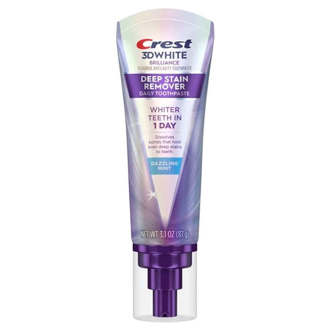 Crest 3DWhite Brilliance Deep Stain Remover Dazzling Mint Toothpaste - 3.1oz