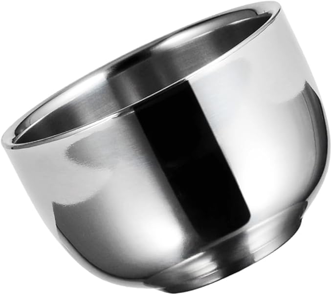1pc Men Stainless Steel Shaving Bowl Foaming Soap Container for Comfortable Shaving Salon and Rustproof Design