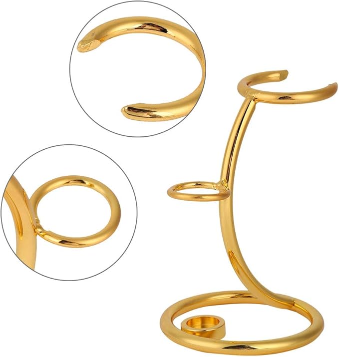 Tmtop Men Shaving Tool Holder Beard Shaver Razor Brush Stand Rack (Gold)