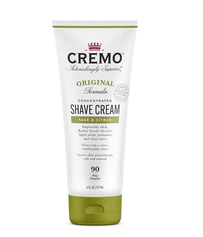 Cremo Barber Grade Sage & Citrus and Sandalwood Shave Creams, Ultra-Slick Shaving Cream for Men Fights Nicks Cuts and Razor Burn, 2 x 6 Fl Oz
