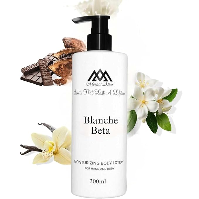 Monac Blanche Beta Lotion Inspired by Blanche Bete, Eau De Parfum, 10 oz/300ml, Unisex, Long Lasting, Luxury Made Affordable