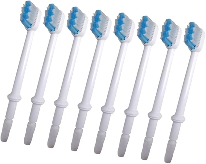 1set Replacement Brush Heads Compatible with Water Toothpick Models Durable Materials for Cleaning Below Gumline Family Pack 8pcs