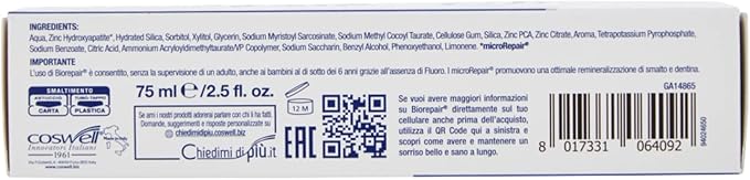 Biorepair Paste Oralcare Intensive Night Repair 75ml by COSWELL SpA