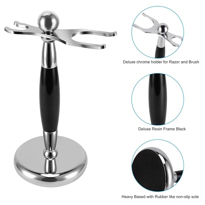 Luxury Shaving Brush & Razor Stand Universal Shaver Holder with Weighted & Non Slip Base