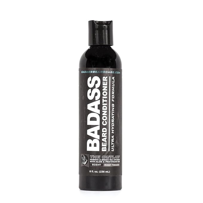 Badass Beard Care Beard Conditioner For Men - THE OUTLAW, 8oz - Made of Natural Ingredients for A Healthy, Soft, & Itch Free Beard and Mustache