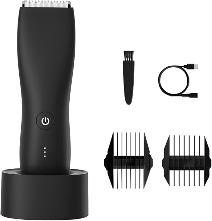 Electric Groin & Body Hair Trimmer for Men Waterproof Pubic Hair Trimmer for Men Rechargeable Groomer Trimmer Shaver