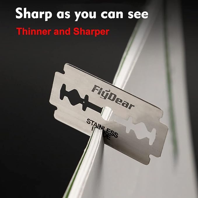 Professional Barber Straight Razor - 20 Stainless Steel Blades, Aluminum Handle, Portable Shaving Kit (TKL-B)