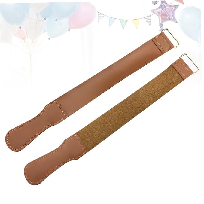 2pcs Leather Strop for Precision Sharpening Cowhide Polishing Cloth for Straight Blades and Woodworking Tools