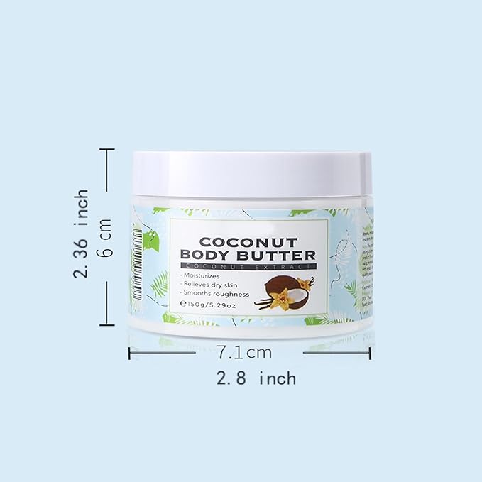 Body Lotion - Coconut Oil Formula Moisturizing Cream for Dry Skin,Deeply Moisturizes,Softens Skin,Coconut Oil for Face,Hands,Feet,Suitable for All Skin Types 5.29 oz