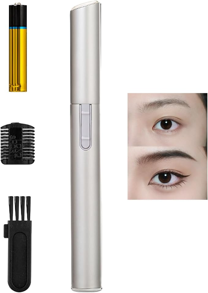 Electric Eyebrow Trimmer - Facial Hair Remover Electric Eyebrow Trimmer | Versatile Silent Trimming Device Beauty Tools for Face Leg Chin Lip Area Arm Armpits Body Daily Office Travel