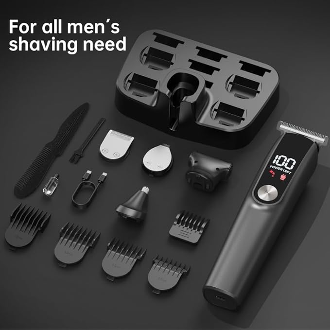 Beard Trimmer for Men 5 in 1 Electric Razor for Nose, Body, Face and Mustache Grooming Kit Cordless Hair Clipper Trimmer with Smart Charge Technology